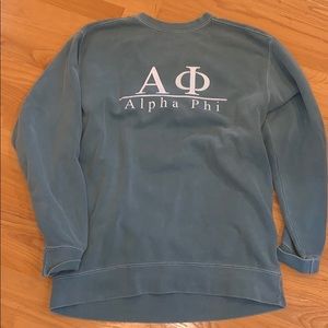 Alpha Phi crewneck sweater.